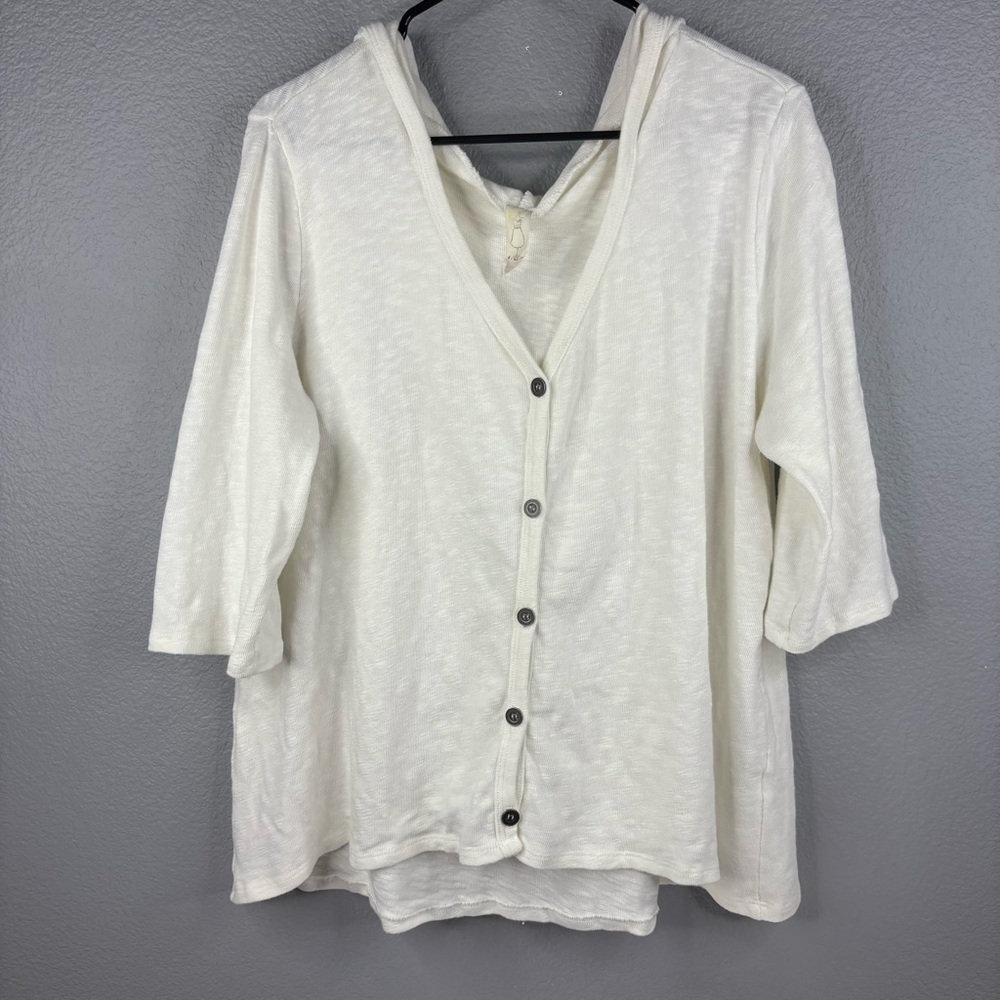 Chalet Ivory 100% Cotton Hooded Cardigan